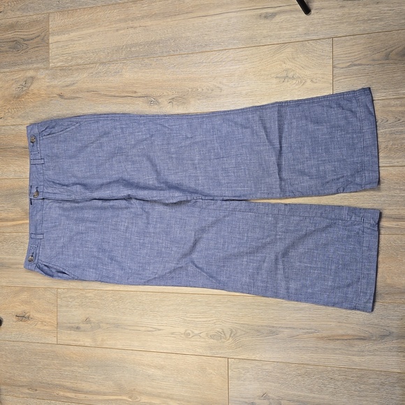 Banana Republic Factory blue cotton relaxed fit trousers pants, size 8 - Picture 1 of 8